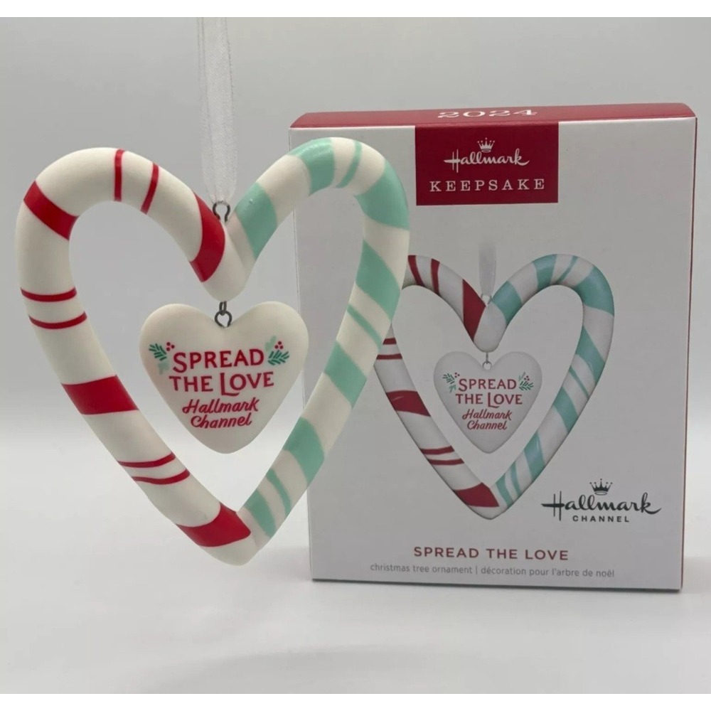 New 2024 Hallmark Keepsake Ornament Porcelain Spread The Love Hallmark Channel
